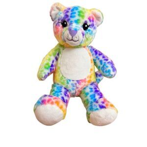 Build a Bear Rainbow Run Wild Cheetah Stuffed Animal Plush Purrs Meows